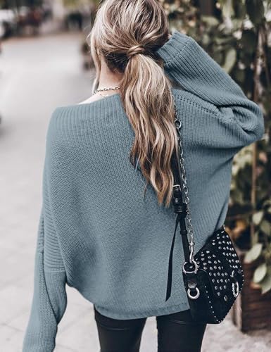 Womens Oversized Sweaters Loose Solid Casual Long Sleeve Mock Neck Knitted Jumper Tops