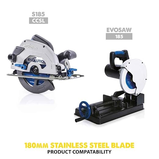Evolution Power Tools 185BLADESS Stainless Steel Cutting Saw Blade, 7-1/4-Inch x 48-Tooth , Yellow