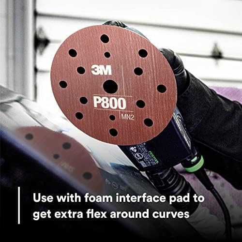 3M Hookit Flexible Abrasive Disc 34406, 6 in, 800+ Grade, 25 Pack, Primer Sanding, E-coat Sanding, Blending