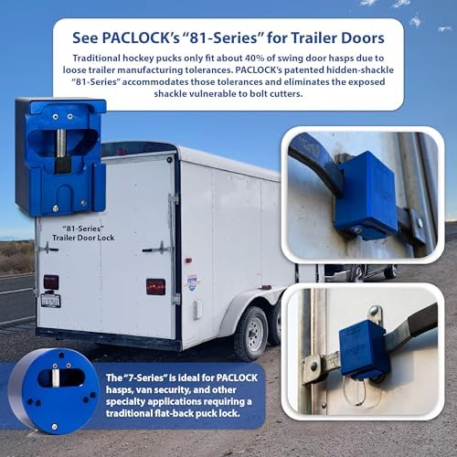 PACLOCK's 7-Series Flat Back Puck w/Tapped Holes, Standard Rekeyable (SR), One Lock Keyed to a Number U-Pick! w/ 2 Keys, Green