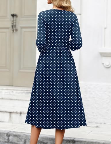 Zeagoo 3/4 Sleeve Women's Dress Casual Aline Summer Fall Midi Long Dresses