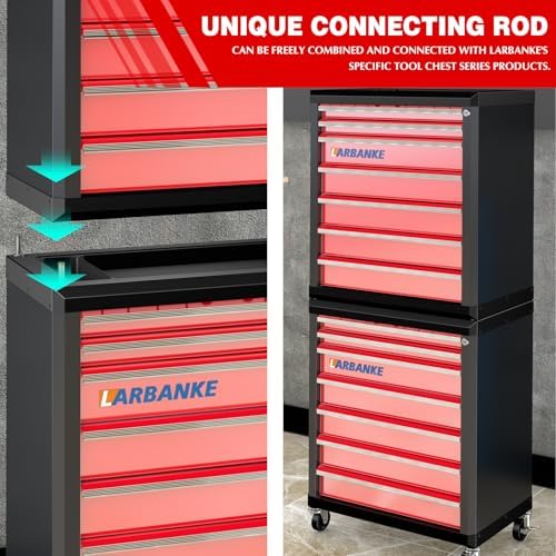 LARBANKE 7-Drawer Rolling Tool Chest with Wheels&Lock,Special Link Buckle