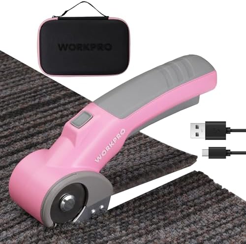 WORKPRO 4V Cordless Electric Scissors, Rechargeable Power Rotary Cutter
