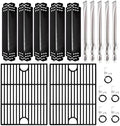 Hiorucet Grill Parts for Nexgrill 5 Burner 720-0888N, 720-0888, Nexgrill 4 Burner 720-0830H Gas Grill, Cast Iron Grill Grates, Heat Plates, Burners, Ignitor for Nexgrill Replacement Parts 5 Burner.
