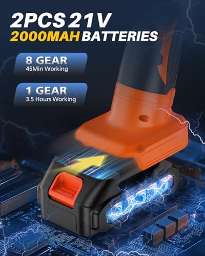 Cordless Car Buffer Polisher, 8 Variable Speed Car Polisher with 2x 21V 2000mAh Batteries & 18 PCS Attachments, 2800-6000RPM Cordless Car Polishing Machine for Waxing, Polishing & Scratch Removal
