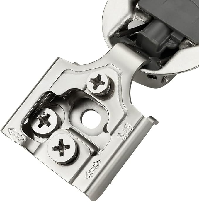 Ravinte 50 Pack 25 Pairs 3/8 inch Overlay Soft Close Hinges for Kitchen Cabinet Hinges Satin Nickel Hidden Hinges Stainless Steel Concealed Hinge self Closing