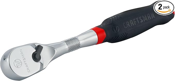 CRAFTSMAN V-SERIES Ratchet, 1/4 & 3/8 Inch Drive, Comfort Grip, 2 Pack (CMMT86502V) | CMMT86502V