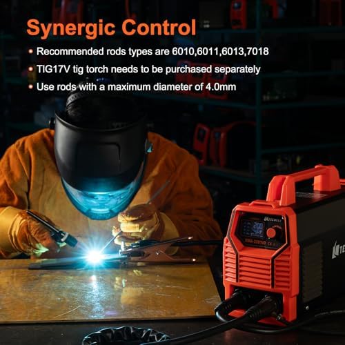 200A Pro Welder, 110V/220V Dual Voltage 2 In 1 ARC/Lift TIG Welding Machine with Synergic Control, IGBT Inverter Stick Welder with Large LED Display, Hot Start, VRD, Arc Force and Anti-Stick