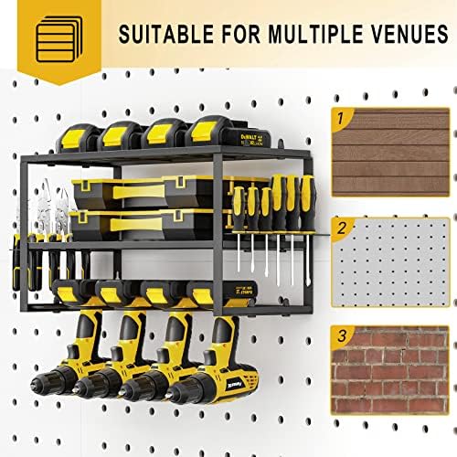 SPACECARE Power Tool Organizer- 2 Pack 3 Layers Rack for 8 Drill Holders