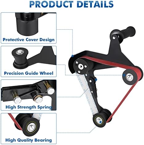 Belt Sander Adapter for Angle Grinder Spindle Thread US 5/8-11 Pipe Tube Polisher Pipe Sander Attachment 20-40mm Belt with 10PCS Belt