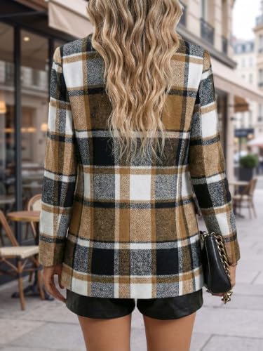 Mina Self 2026 Women's Fall Plaid Blazer Houndstooth Jacket Business Casual