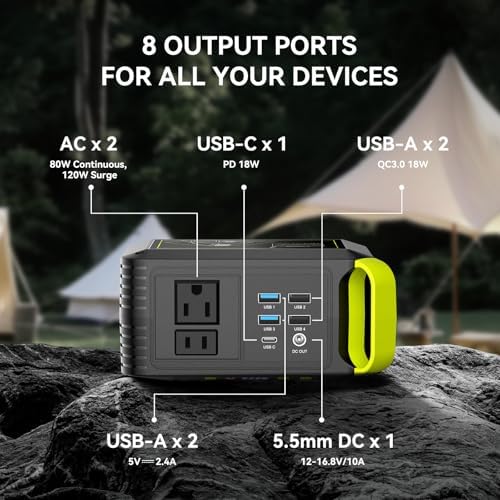 MARBERO Solar Powered Generator 88Wh, 120W Surge with 21W Solar Panel Kit