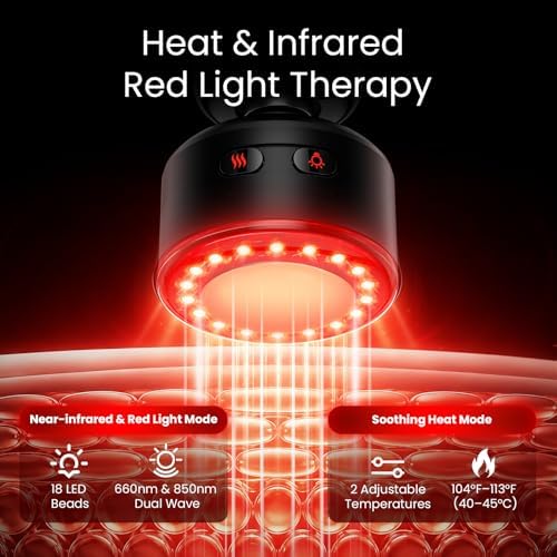 BOB AND BRAD Q2 Ultra Max Mini Massage Gun, Deep Tissue Back Handheld Massager with Infrared Heat Therapy, 5-11mm Amplitude, FSA Approved Portable Percussion Muscle Massager Gun Fathers Day HSA
