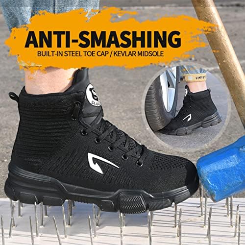 SUADEX Steel Toe Boots for Men Women Waterproof Arch Support Work Construction Indestructible Safety Boots