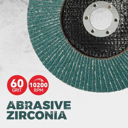 10 Pack 6" x 7/8" Zirconia Flap Discs, T29 Grinding Wheel 60 Grit