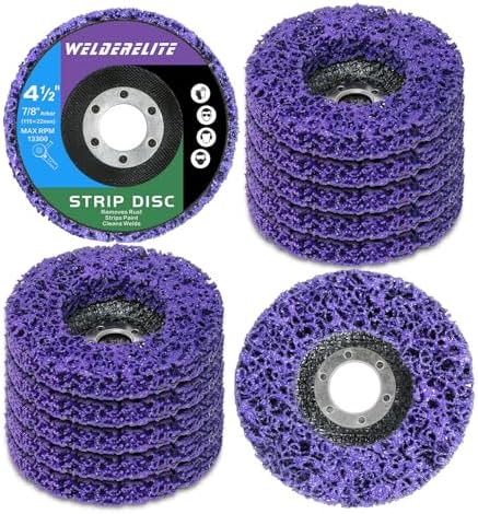 Paint Stripping Discs 12-Pack, 4-1/2" Purple Strip Disc Wheel for Angle Grinder, Ideal for Paint, Rust, and Grime Removal, Metal and Wood Stripping