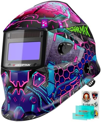 ARCCAPTAIN Welding Helmet Auto Darkening, 1/25000s Response, Shade 4/9-13