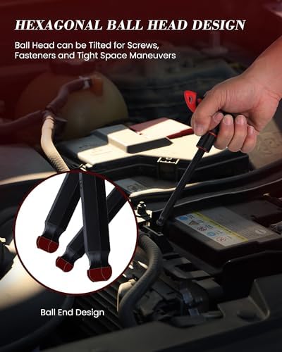 Lichamp 8 Pieces SAE T Handle Allen Wrench Set, 5/64-3/8 Inch, Ball Head | Ball Head, Standard Long Tee Handle Allen Hex Key Set, Heavy Duty Excellent