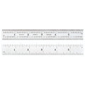 Starrett Spring Tempered Steel Rule with Satin Chrome Finish, Quick Reading, and Inch Graduation - 6" Length, 4R Graduation Type, 3/64" Thickness - C604R-6