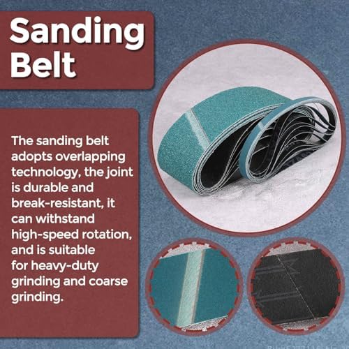 3 Pcs Sanding Belts 4 x 36 Inch 24 Grit Zirconia