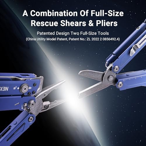 NEXTORCH PIONEER MT20 14-IN-1 Multi-tools Full-Size,Multi-tool Set with Scissors Needle Nose Pliers Pocket Clip Multi-tool for DIY Home Outdoors Everyday Carry Men Gift Color (BLUE with Glass Breaker)