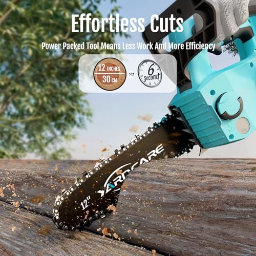 YARDCARE 4.0Ah Battery Chainsaw 12-Inch,18V-20V Electric Chainsaw Cordless, Brushless Motor, Dual Modes, LED Display, for Professional Wood Cutting and Tree Pruning