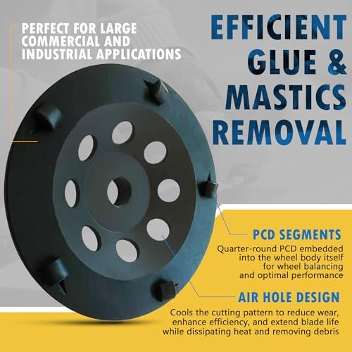 4.5" PCD Grinding Wheel for Epoxy, Glue, Mastic Removal, 5 PCD Segments