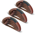 POWERTEC 1/2 x 18 Inch Sanding Belts, 20 Each of 40/60/80 Grits, 60PK, Aluminum Oxide Belt Sander Sanding Belt for Air File Belt Sander, Woodworking, Metal Polishing (40185-1)