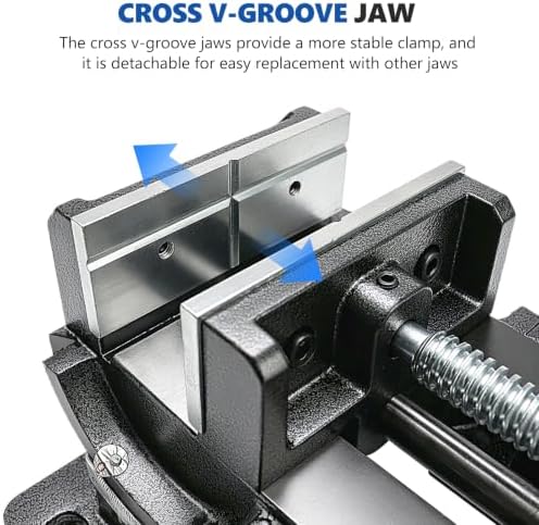 4.25 Inch 0-90°Tilting Vise, Durable Cast Iron Bench Drill Vise, Portable Angle Adjustable Drill Press Vise Clamp for Drilling Machine, Milling, Woodworking, Metal Machining