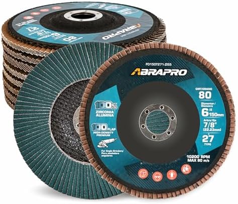10 Pack 6" x 7/8" Zirconia Flap Discs, T27 Jumbo Grinding Wheel 80 Grit