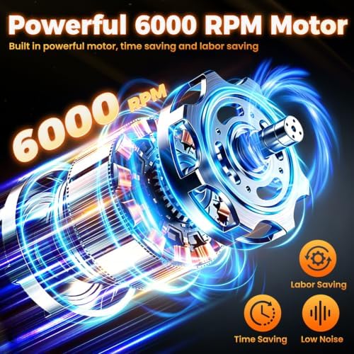 Cordless Car Buffer Polisher with 2x2.0Ah 21V Batteries, 8 Variable Speed Car Orbital Polisher 2800-6000RPM Car Polishing Kit with 26 Piece Attachments for Car Waxing, Detailing &Scratch Removing
