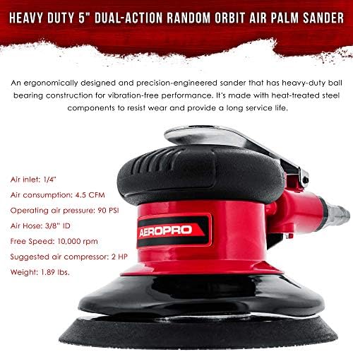 TCP Global Heavy Duty 5" Dual-Action Random Orbit Air Palm Sander