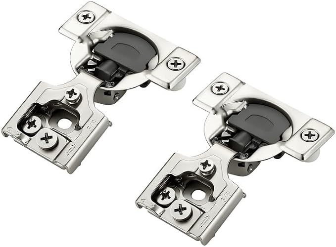 Ravinte 50 Pack 25 Pairs 3/8 inch Overlay Soft Close Hinges for Kitchen Cabinet Hinges Satin Nickel Hidden Hinges Stainless Steel Concealed Hinge self Closing
