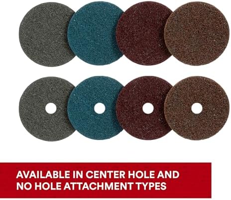 3M Scotch-Brite Surface Conditioning Disc for Sanding – Metal Surface Prep – Hook and Loop – Aluminum Oxide – Very Fine Grit – 5” diam. – Pack of 10