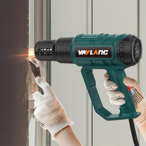 Upgraded Heat Gun - 8 Temp Settings & 2 Fan Speeds, with 4 Nozzles for Welding, Paint Stripping, Shrink Wrapping, Thawing, DIY QR611B