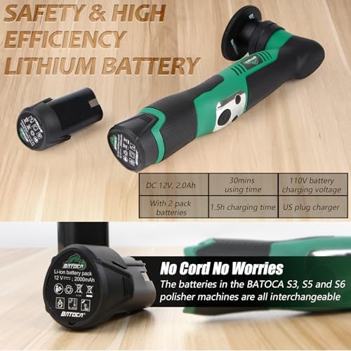 BATOCA S5 Cordless Mini Car Polisher Buffer Sander Rotary & Dual Action