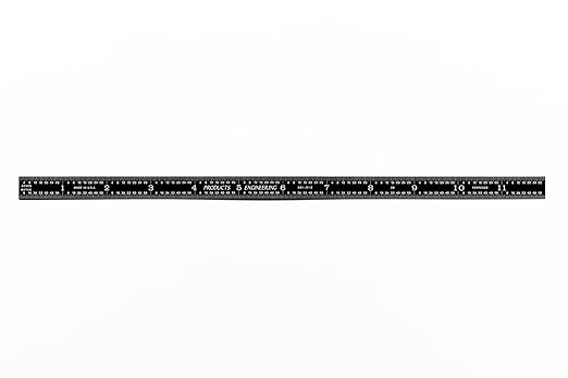 PEC Tools 12" Flexible Metal Ruler, High-Quality Stainless Steel, High-Contrast Black Chrome Finish, 3R Graduation (1/32", 1/64", 1/10", 1/50"), Fully Hardened and Tempered, Made in USA