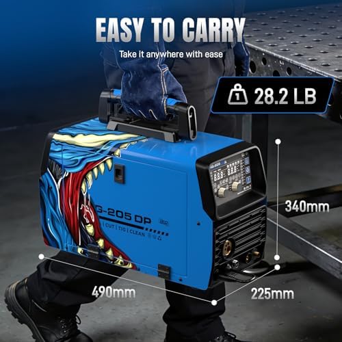 ANDELI Multiprocess Welder,8 in 1 Plasma Cutter/Pulsed MIG/HF TIG/Flux Core/Cold/Clean/Stick Aluminum Welding Machine 110/220V Dual Voltage 2026 Newest MIG-205DP-DB
