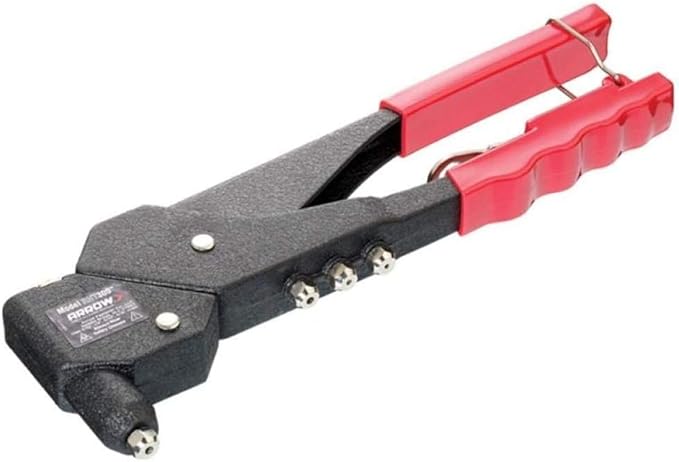 Arrow RHT300 One-Handed Swivel Rivet Tool, Manual Riveter for Metal, Fabric, Leather, and Auto Repair, Uses 1/8-Inch, 3/16-Inch, 5/16-Inch Rivets