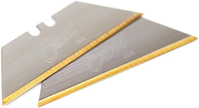 Excel Blades #92 Titanium Nitrade Coated Utility Knife Blades – Shatter Resistant High-Carbon Steel Razor Blades for Precision Cutting, 100 Pack Cutter Blade Replacement with Dispenser - Made In USA