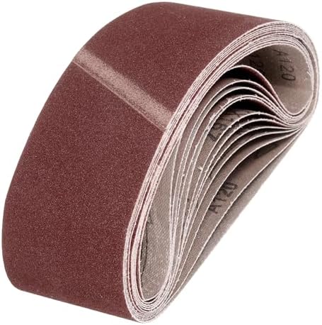 HARFINGTON 4 x 21 Inch Sanding Belts, 24 Pcs 120 Grits Aluminum Oxide Abrasive Belt Sander File Belt for Woodworking, Metal Polishing, Knife Sharpener