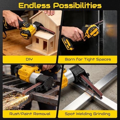 Cordless Belt Sander Compatible with DeWalt 20V Battery (Tool Only)