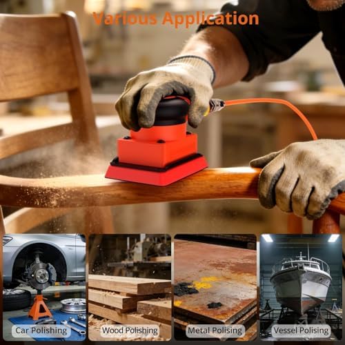 Proster Air Orbital Sander 12000RPM Pneumatic Sander 5mm Orbit 20pc 3x4"