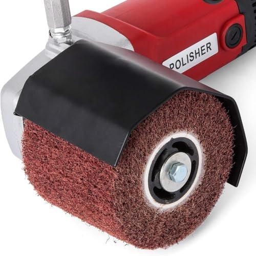 1400W Electric Surface Conditioning Tool, 8-Speed Variable Burnishing Polishing Machine w/2 Wire Drawing Wheels, Handheld Brush Grinder for Wood Metal Stainless Steel with Lock Switch