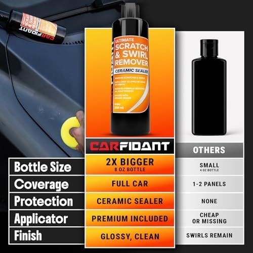 Carfidant Scratch and Swirl Remover - Car Scratch Remover for Vehicles Paint - Polishing Compound for Cars with Pad and Towel - Cutting and Buffing Compound for Paint Restorer
