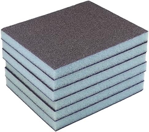 Utoolmart Sanding Sponge Sanding Blocks, 100 Grit Wet Dry Sandpaper Sponge, Washable and Reusable Sand Sponge Kit, for Kitchen Cookware Cleaning and Rust Removal of Rusted Metal, Blue, 12 Pcs