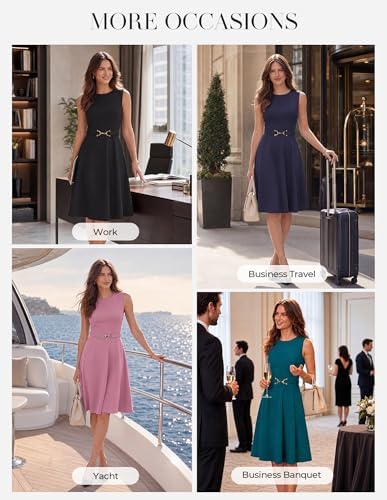 GRACE KARIN Work Business Midi Flowy Sleeveless Dresses for Women