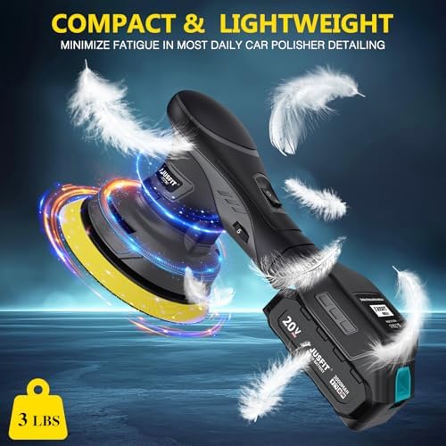 Cordless Car Buffer Polisher Kit, 20V, w/ 2X 2.0Ah & Charger