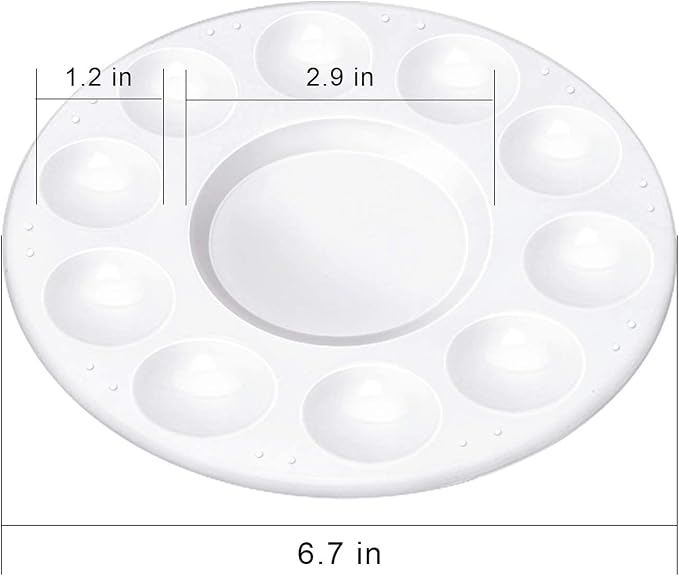 8pcs Paint Tray Palettes, Plastic White Palettes for Kids & Students,Paint Tray for Art Class,Craft DIY or Have a Birthday Painting Party