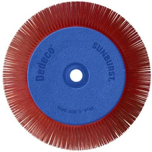 Dedeco Sunburst Radial Bristle Disc 1 Pack - 8" Straight - Red 220 Grit (Standard) - Aluminum Oxide for Polishing & Finishing